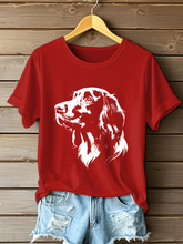 T-shirt décontracté imprimé irlandaise Setter pour femmes